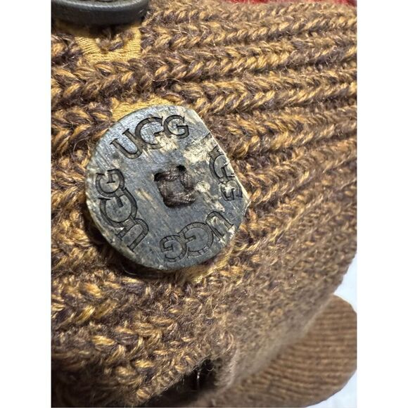 Sz 7 sweater knit tan gold/brown Cardy UGG boots tall or fold over wear - Picture 4 of 13